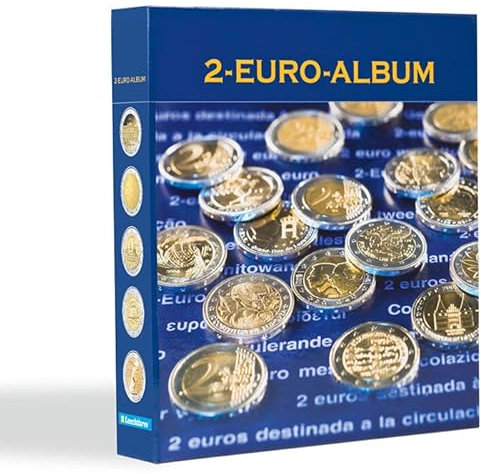 Leuchtturm 363159 Numis Ringbinder Neutral - für 2-Euro-Gedenkmünzen - Vordruckalbum für Vordruckblätter, 230 x 210 mm - ohne Hüllen/Blätter