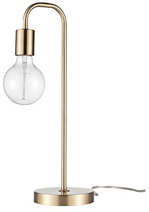 Globe Electric 67433 Holden 18 Table Lamp, Matte Brass, Modern, Night Stand, Bedroom Décor, Living Room, Bedside Light
