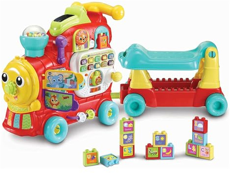 VTech-Baby Maxi Tren ABC de Paseo, Andador, Carrito y correpasillos para Aprender a Caminar - Juguete bebés +1 año - Multicolor, Versión ESP (3480-547822)