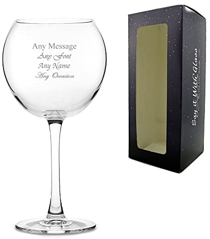 Personalised Engraved 20oz Reserva Balloon Glass with Gift Box, Personalise with Any Message