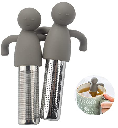 2 Coladores de Té, Infusor para Té Suelto, Acero Inoxidable 304, Con Asas, Divertido para Tazas y Teteras