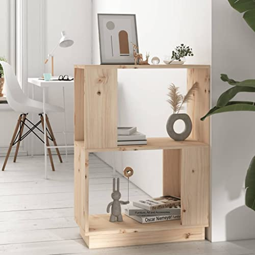WIFESE Estantería Madera de Pino Maciza Beige 51x25x70 cm Librería de Sala de Estar Estructura Robusta Divisor de Espacios Pasillo Oficina Estancia Separador de Ambientes Mueble para Libros