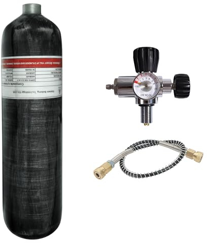 TUXING 4500 psi/300 bar kolfiber lufttank 3 L, Paintball fyllningsstation med ventil regulator manometer för PCP luftgevär dykning Scuba