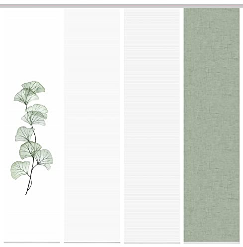 VISION S 080770 Berto Schiebegardine, halbtransparent, Bambus-Optik, 260x60 cm, Farbe:Salbei, Größe:260 x 60 cm, Anzahl:4X