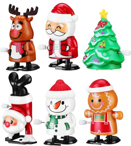 Toyvian 6 Stücke Kinder Weihnachten Aufziehspielzeug Schneemann Dekofigur Lustige Aufziehfigur Rentier Weihnachtsmann Figur Pinguin Weihnachtsfiguren Geburtstag Mitgebsel Spielzeug