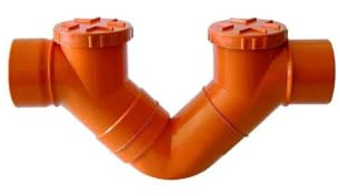 Sifone firenze orizzontale in pvc (2 Tappi) - Diametro 125