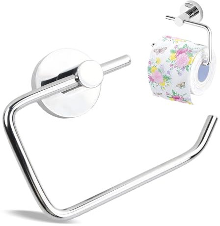 Toilettenpapierhalter Chrom, WC Rollenhalter Papier Halterung, Klopapierhalter Silber, Toilettenpapierhalter mit Bohren für Küche Badzimmer