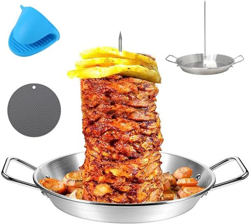 Vertikaler Spieß aus Edelstahl für Barbecue-Grill 304 Edelstahl, Für Tacos Al Pastor, Schawarma-Kebabs, BBQ-Gerichte aus dem Räucherofen (#B)
