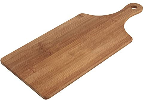 Ambiance Nature 544431 Planche à découper avec poignée en Bambou certifié FSC (L 39 cm l 20 cm H 0.5 cm) - Plateau de Service, Planche de présentation des Aliments, Marron