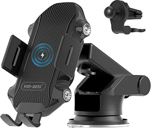 15W Qi Fast Charging Auto Clamping Car Charger Windshield Dashboard Air Vent Phone Holder for Samsung Galaxy Z Flip 6 / Z Fold 6