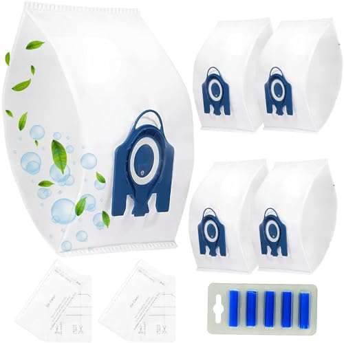UTIZ 5 Pack Vacuum Cleaner Bags With Miele Classic C1, Complete C1 C2 C3, S227 S240, S270, S400, S400i, S600, S800, S2, S5, S8, for Miele Hoover Bags, with 1 set Air Filter + 5 Fresheners BLUE
