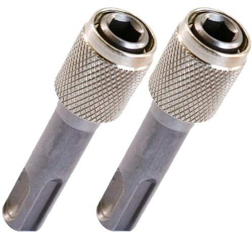 Yuiturt 2pc SDS Plus Drill Chuck Adapter Set, 6.35mm Hex Shank Set to Universal Holder, Bit Holder Adapter Set, Quick Change Conversion Tools for Hammer Drills, SDS Socket Adaptor Set