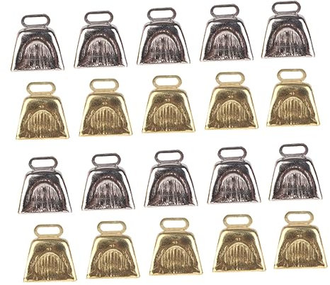 ANDRESLAD 20stücke Mini Weihnachtsglocken Vintage DIY Dekoration Glöckchen Für Bastelprojekte Anhänger Für Weihnachtsbaum Und Festtagsdeko Goldene Und Silberne Varianten