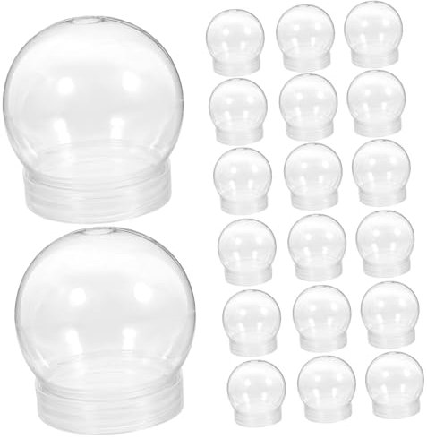 HOOTNEE 24stücke Teiliges DIY Schneekugel Transparente Runde Plastik Wassergloben Für Weihnachtsbasteln Wiederverwendbar Leicht Befüllbar Für Kreative Xmas Dekorationen