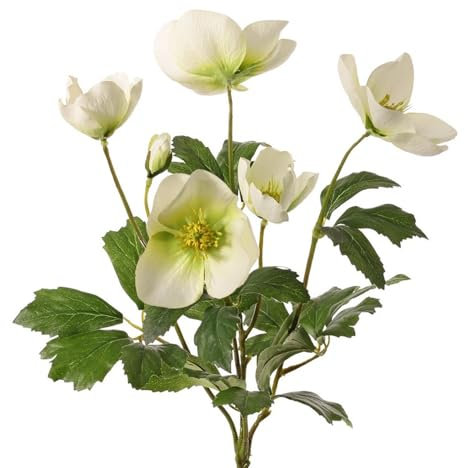 artplants.de Deko Christrose OSSANDA auf Steckstab, weiß, 35cm - Textil Christrose