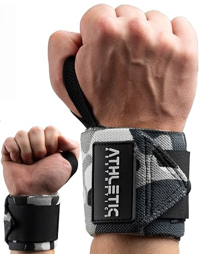 ATHLETIC AESTHETICS Handgelenk Bandagen Fitness - Wrist Wrap (45 cm im Paar) Handgelenkbandage für Krafttraining, Fitness, Bodybuilding, Crossfit - Handgelenkstütze