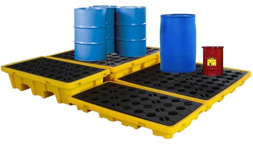Modulare Auslaufplattform mit Ablaufauslass, stapelbar, Anti-Verschütten-Paletten für Farbeimer, robuste Auffangschale, 33,5 x 33,5 x 5,5 cm, auslaufsicheres Design