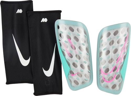 Nike Mercurial Flylite Superlock Fußball-Schienbeinschoner, Ocean Cube/Aurora Green/Pink Blast, DN3608-395, L