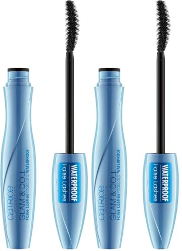 Catrice Glam&Doll False Lashes Mascara Waterproof, Wimperntusche, Nr. 010 Black Waterproof, schwarz, definierend, verlängernd, langanhaltend, matt, wasserfest, vegan, ohne Parfüm (10ml)