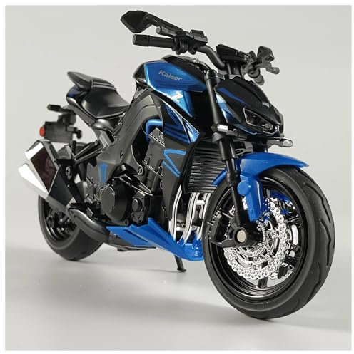 Motorcykel Leksak 1:12 För Kawasaki Z1000 Leksaksmotorcykel Miniatyr Diecast Metallmodell Super Sport Ljud Och Ljus Samling Pojkar Och Flickor Från 6 År(Blå)