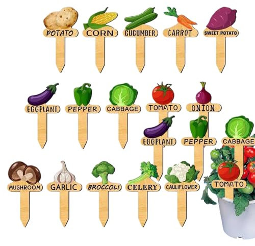 Plant Labels - Garden Markers | Reusable Greenhouse Accessories Ideal for Seed Plants Potted Plants Wooden Vegetable Identification and Supplies