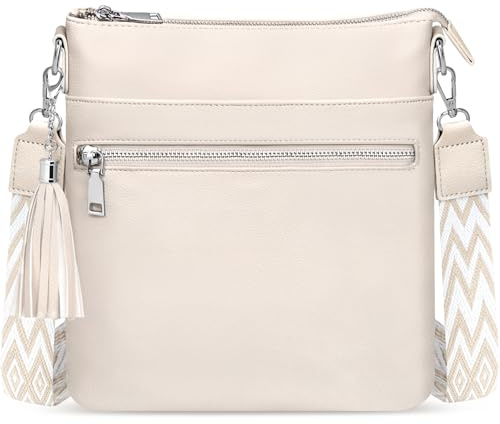 TEUEN Umhängetasche Damen Große Kapazität Veganes Leder Handtasche Damen Mittelgroß Moderne Crossbody Bag & Leichte Schultertasche mit Verstellbar Abnehmbar Breiter Gurt