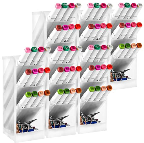 ZOFUN 6er-Pack Stiftehalter Organizer, Schreibtisch Stifteköcher, Stifthalter Bleistift Aufbewahrungsbox Pinselbehälter Organizer Stifte Halter für Büro Heimbedarf, Pinselbehälter, Weiß