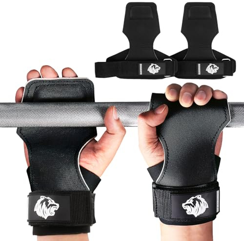 Zughilfen Leder Rutschfeste Lifting Straps mit Handgelenkstütze, Trainingshilfe für Kreuzheben & Klimmzüge, Wasserdicht und Schweißresistent, Für Bodybuilding, Gewichtheben, Krafttraining und Fitness
