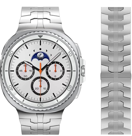 Metallremmar kompatibla med Galaxy Watch 8 40 mm 44 mm/8 klassisk 46 mm rem män kvinnor, inget mellanrum ett klick fäste rostfritt stål länkarmband justerbart band för Galaxy Watch 8 Serien