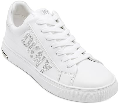 DKNY Adira Rhinestones-Lace Up Sneaker, Scarpe da Ginnastica Donna, Bianco, 42.5 EU