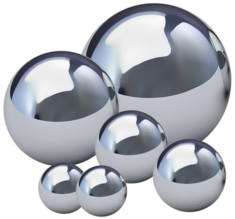 GARIOUANS 6 Esferas de Jardín de Acero Inoxidable Pulido Espejo, Bolas Reflectantes Decorativas para Exteriores, Juego Multicolor 15cm 10cm 8cmx2 5cmx2, Resistente Intemperie y Uso Versátil