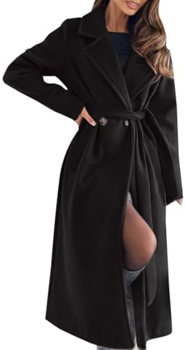 trench coat femme Manteau Femme Hiver Manteaus en Laine Boutonnage Veste À Revers Trench-Coat Epaissie Chic et Élégant Automne Hiver Veste Long trench long doudoune courte