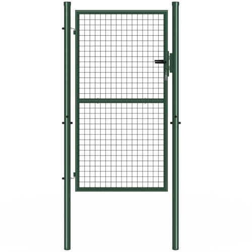 IDMarket - Gartentor 105 x 175 cm aus Stahl mit Schloss und Griff grün