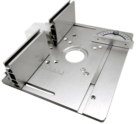 Walmeck Piastra di Inserto per Banco Fresa 2 in 1 per Banco da Lavoro in Legno, Tavola Ribaltabile Lega di Alluminio, Lavorata con Precisione CNC Fresatrice e Rifilatrice E