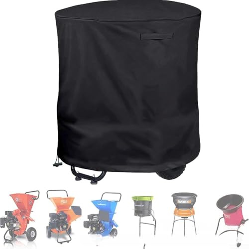 Wood Chipper Covered Waterproof Dustproof UV Resistant Outdoor Garden Shredders Protector Snug Fit Black 85x71cm