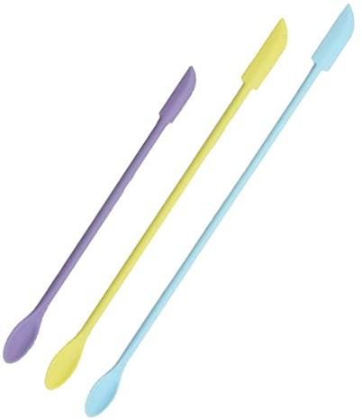 MEYZJRC Ensemble de 3 Mini Spatules de Maquillage, Petites Cuillères, Spatules Cosmétiques Double Face pour Aliments, Crèmes, Miel, Cosmétiques, Etc, 3pcs Multicolore