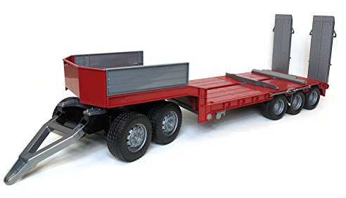 Bruder 1/16 Red Tri-axle Low Loader Trailer and Dolly