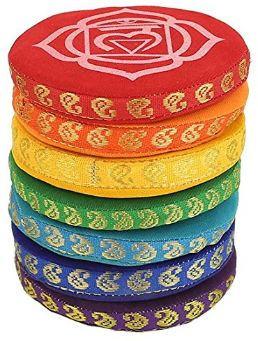 7 x Klangschalenkissen 7 Chakren - Set 7 Farben alle Chakras klein 9,5 cm - CUTE NAILS