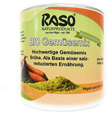 Gemüsebrühe HOCHWERTIG RASO 250g BIO GEMÜSE MIX ohne Salzzusatz Gemüsesuppe GRATIS VERSAND