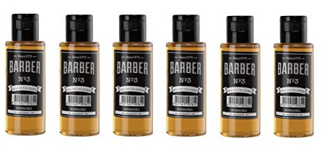 MARMARA Eau de Cologne BARBER (No.1,No.2,No.3,No.4,No.13,No.14) Deluxe After Shave Men Herren Duftwasser Travel size Reisegröße passt in jede Kulturbeutel Herrenpflege Rasierwasser (6x No.3 (50ml))