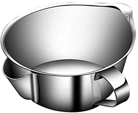 Oil Fat Separator Bowl, Stainless Steel Gravy Separator Bowl with Handle, Multi-use Grease Oiler Filter Strainer,Oil Strainers Soup Bowl, Grease Oiler Filter Colanders, Kitchen Cooking Tool
