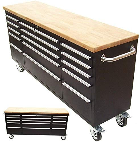 AWZ Werkstattwagen Werkbank 66061 Werkzeugwagen XXL 15 Schubladen Werktisch fahrbar