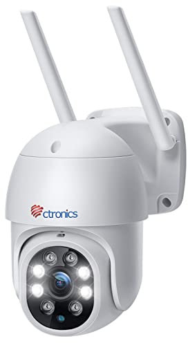 ctronics Telecamera wifi esterno con Visione Notturna a Colori, 2K 3MP PTZ Zoom Digitale IP Videocamera di Sorveglianza con Pan 355° e Tilt 90° Auto Tracking Movimento Rilevazione Audio Bidirezionale