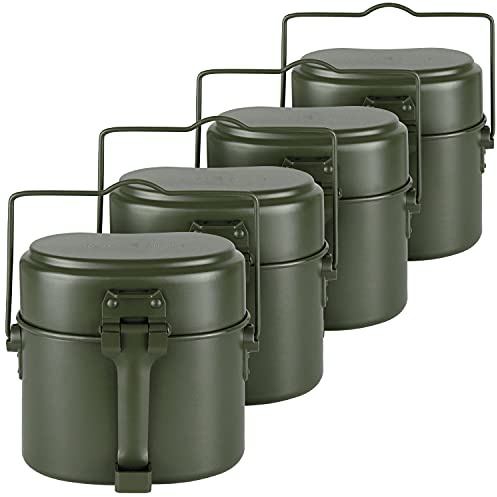 Black Snake® Camping-Kochgeschirr Set | Outdoor-Kochset für Picknicks, Festivals und Wanderungen | Bundeswehr-Campinggeschirr Aluminium