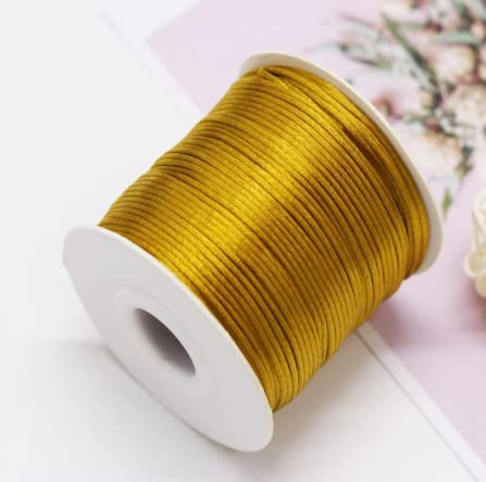 1Mm Gold Nylon Satin Seide Knoten Schnur Rattail Faden Halskette Makramee Schnur Schmuckzubehör Perlen Seil