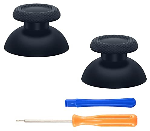 eXtremeRate Joystick Aufsätze für ps5 Thumbsticks für ps4 Controller Kappen Thumbstick Analogstick Ersatz-Sticks Schraubendreher für ps5 Zubehör für ps4 Pro Slim Controller(Schwarz)