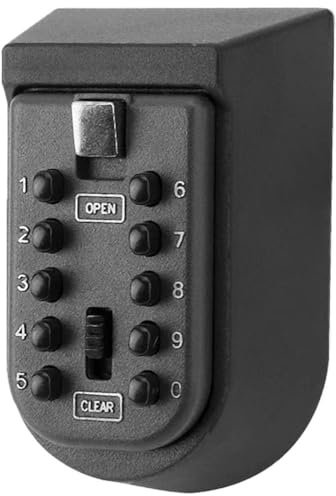 Votmores Key Lock Box for House Key, Lock Box with Combination Lock Wall Mount, 10 Digits Password Security Lock Boxes, Key Box with Code Push Button for Outside & Inside Hide A Key Outdoor