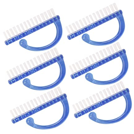 Beatifufu 6pcs Blue Plastic Fingernail Nail Scrub Brushes for Manicure Use Practical Nail Cleaning Tools to Keep Clean for Manicure Lovers