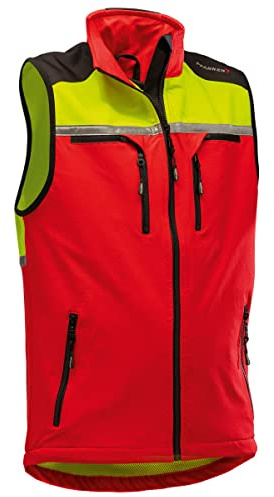 Pfanner® atmungsaktive und elastische KlimaAIR® Weste mit guter Sichtbarkeit, Farbe:rot/gelb, Größe:XL