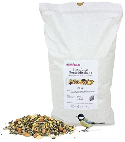 vogeltreff24 Streufutter Bunte Mischung - Futtermischung für Wildvögel, 10 kg